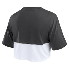 Women's Boxy Color Split Cropped T-Shirt - Pittsburgh Steelers T-shirts