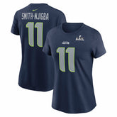 Jaxon Smith-Njigba Women's Super Bowl LX Patch Name & Number T-Shirt - Seattle Seahawks T-shirts