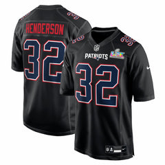 TreVeyon Henderson Super Bowl LX Patch Carbon Fashion Game Jersey - New England Patriots Jerseys