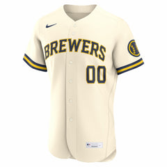 Cream Milwaukee Brewers Nike Home Authentic Custom Jersey
