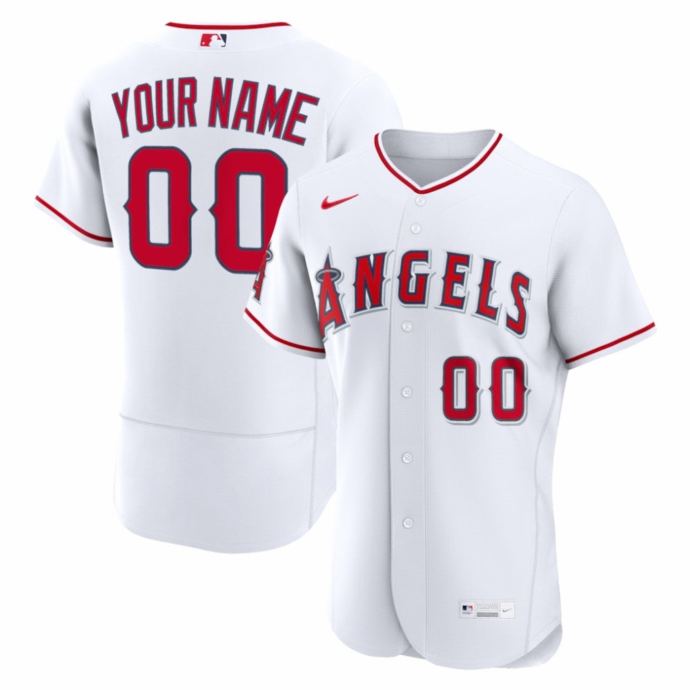 White Los Angeles Angels Nike Home Authentic Custom Jersey