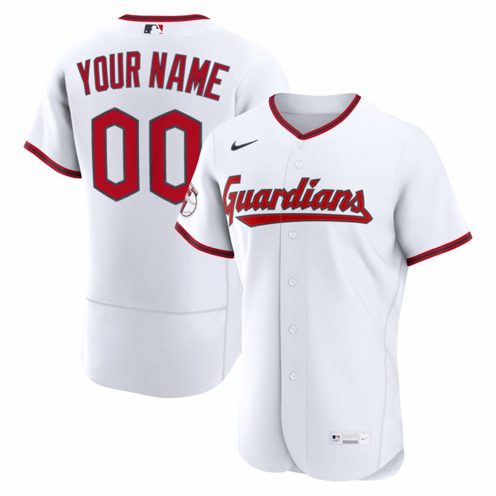White Cleveland Guardians Nike Home Authentic Custom Jersey
