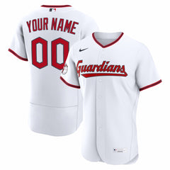 White Cleveland Guardians Nike Home Authentic Custom Jersey