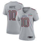 Drake Maye Women's Super Bowl LX Patch Atmosphere Fashion Game Jersey - New England Patriots Jerseys