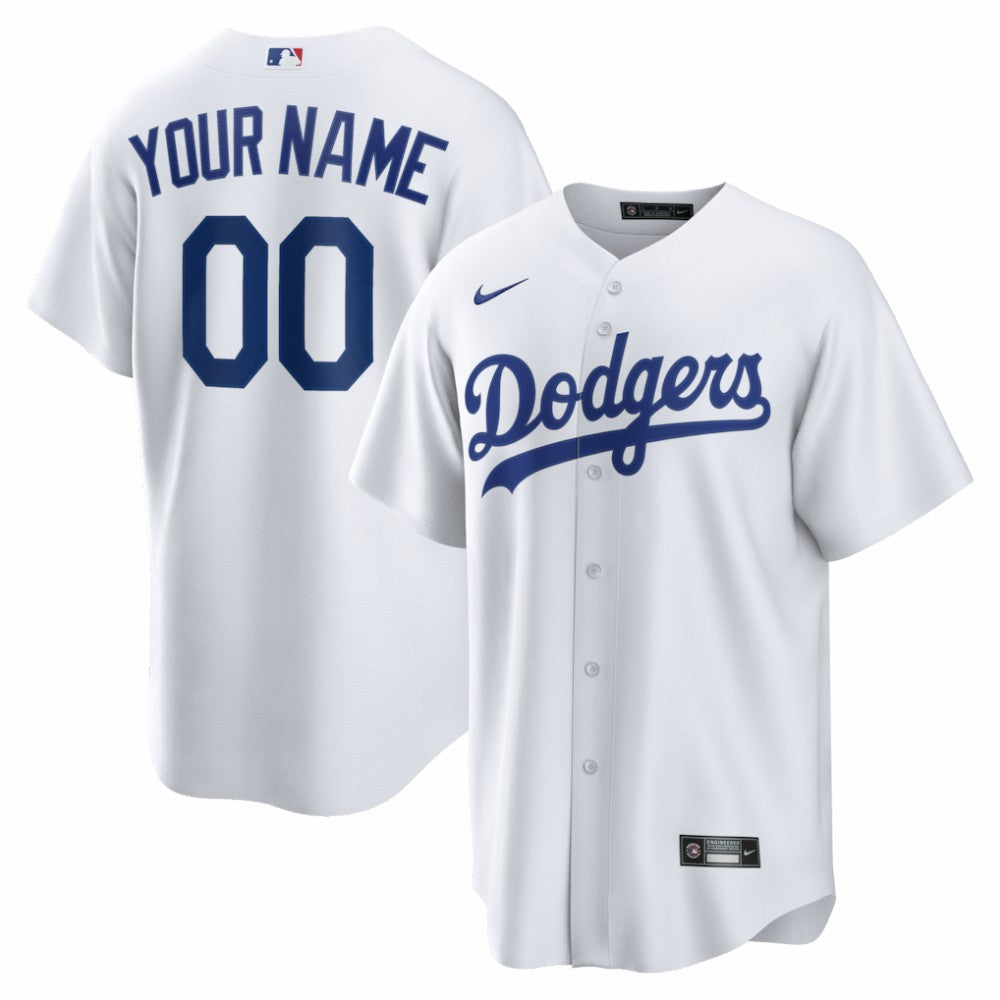 White Los Angeles Dodgers Nike Home Replica Custom Jersey