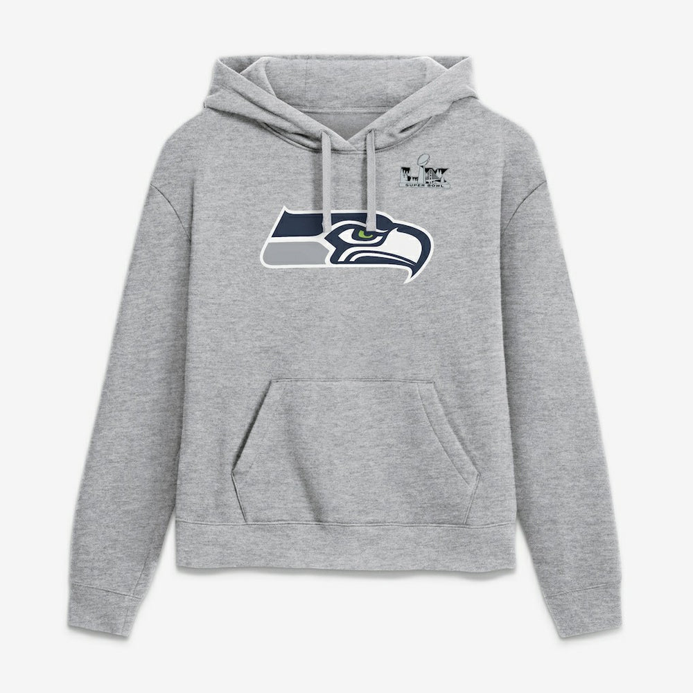 Jaxon Smith-Njigba Women's Super Bowl LX Champions Patch Name & Number Hoodie - Seattle Seahawks Hoodies