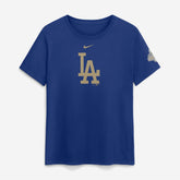 Rush Blue Los Angeles Dodgers Nike Women's 2026 Gold Collection Logo T-Shirt
