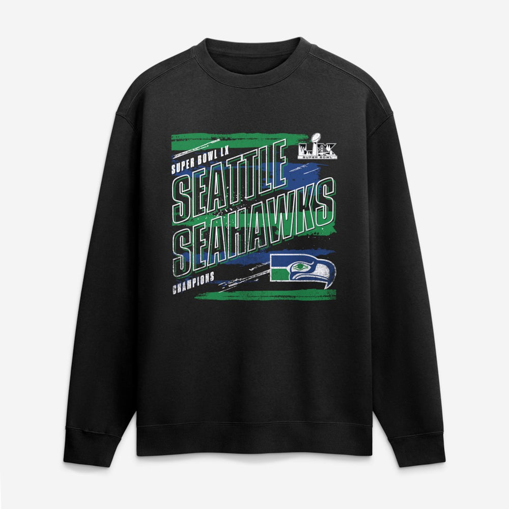 Super Bowl LX Champions Classic Stripes Legacy Fleece Sweatshirt - Seattle Seahawks Sweatshirts
