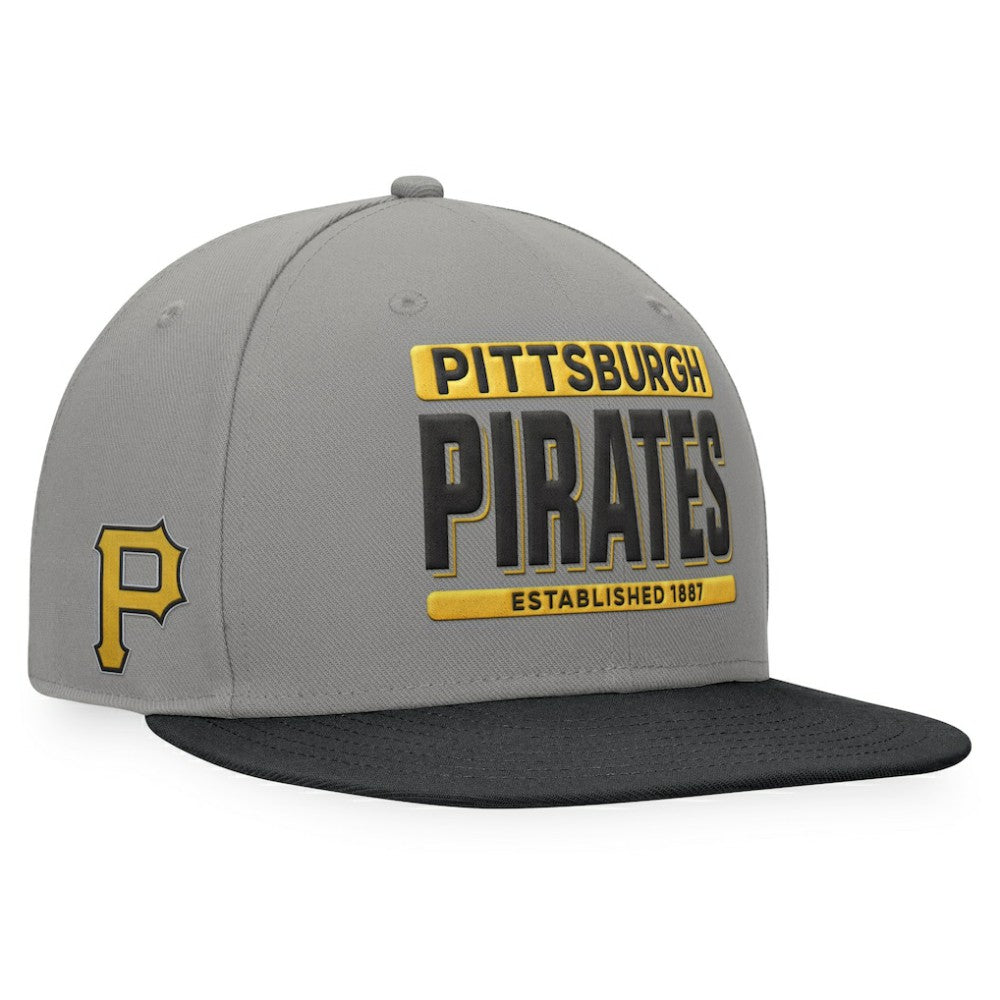 Gray/Black Pittsburgh Pirates Fanatics Line Drive Two-Tone Snapback Hat