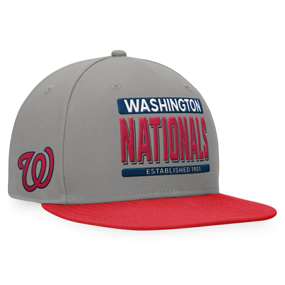 Gray/Red Washington Nationals Fanatics Line Drive Two-Tone Snapback Hat