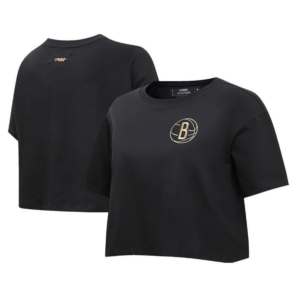 Brooklyn Nets Pro Standard Women's Holiday Glam Boxy T-Shirt
