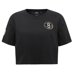Brooklyn Nets Pro Standard Women's Holiday Glam Boxy T-Shirt