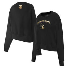 Philadelphia 76ers Pro Standard Women's Glam Cropped Pullover Sweatshirt - Black for sale