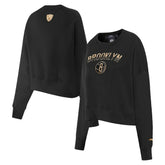 Brooklyn Nets Pro Standard Women's Glam Cropped Pullover Sweatshirt - Black shop