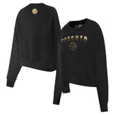 Toronto Raptors Pro Standard Women's Glam Cropped Pullover Sweatshirt - Black on sale