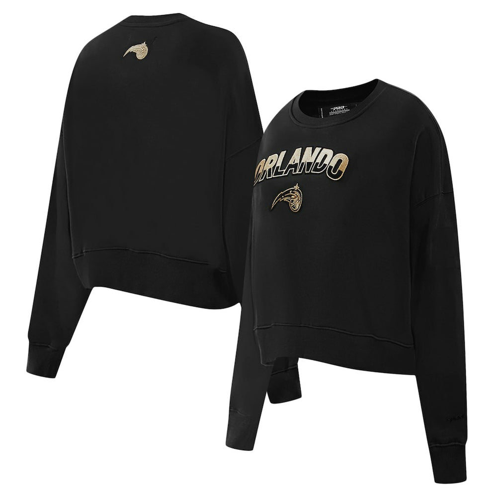 Orlando Magic Pro Standard Women's Glam Cropped Pullover Sweatshirt - Black cheap