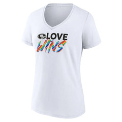 Women's Love Wins V-Neck T-Shirt - San Francisco 49ers T-shirts