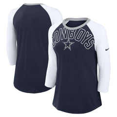 Women's Knockout Arch Raglan Tri-Blend 3/4-Sleeve T-Shirt - Dallas Cowboys T-shirts