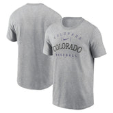 Heather Gray Colorado Rockies Nike Home Team Athletic Arch T-Shirt
