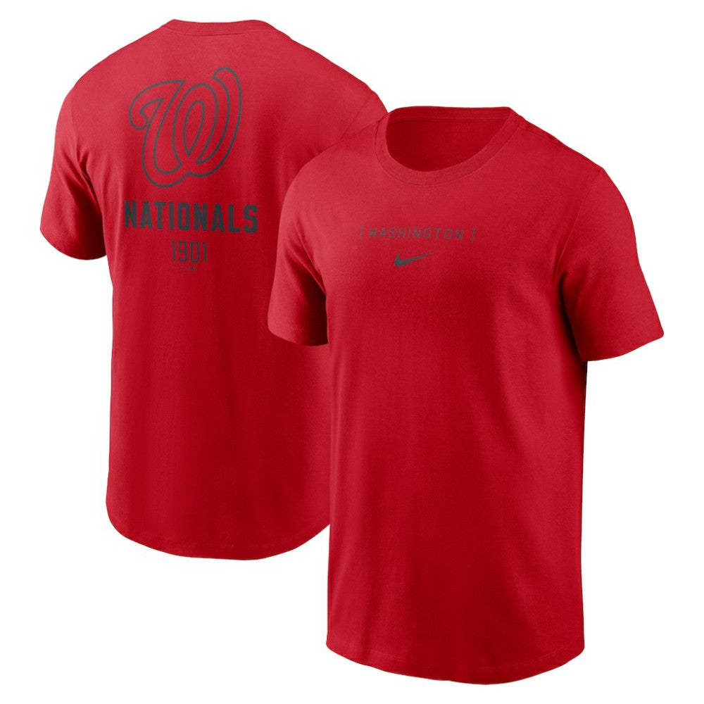 Red Washington Nationals Nike Large Logo Back Stack T-Shirt