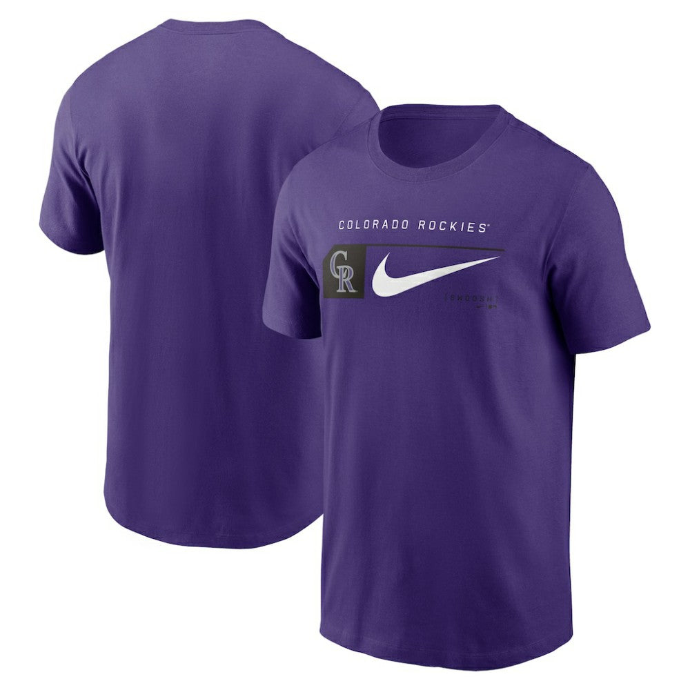 Purple Colorado Rockies Nike Team Swoosh Lockup T-Shirt