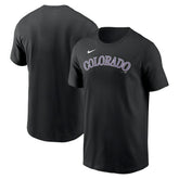 Black Colorado Rockies Nike Fuse Wordmark T-Shirt