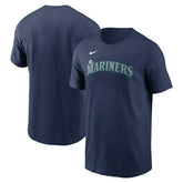 Navy Seattle Mariners Nike Fuse Wordmark T-Shirt