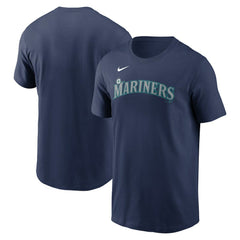Navy Seattle Mariners Nike Fuse Wordmark T-Shirt