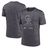 Black Colorado Rockies Nike Large Logo Velocity T-Shirt