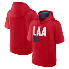 Red Los Angeles Angels Nike Tri Code Lockup Short Sleeve Pullover Hoodie