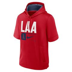 Red Los Angeles Angels Nike Tri Code Lockup Short Sleeve Pullover Hoodie