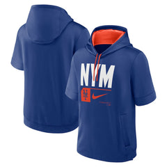 Royal New York Mets Nike Tri Code Lockup Short Sleeve Pullover Hoodie