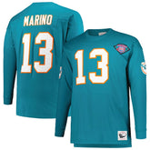 Dan Marino Big & Tall Cut & Sew Player Name & Number Long Sleeve T-Shirt - Miami Dolphins T-shirts