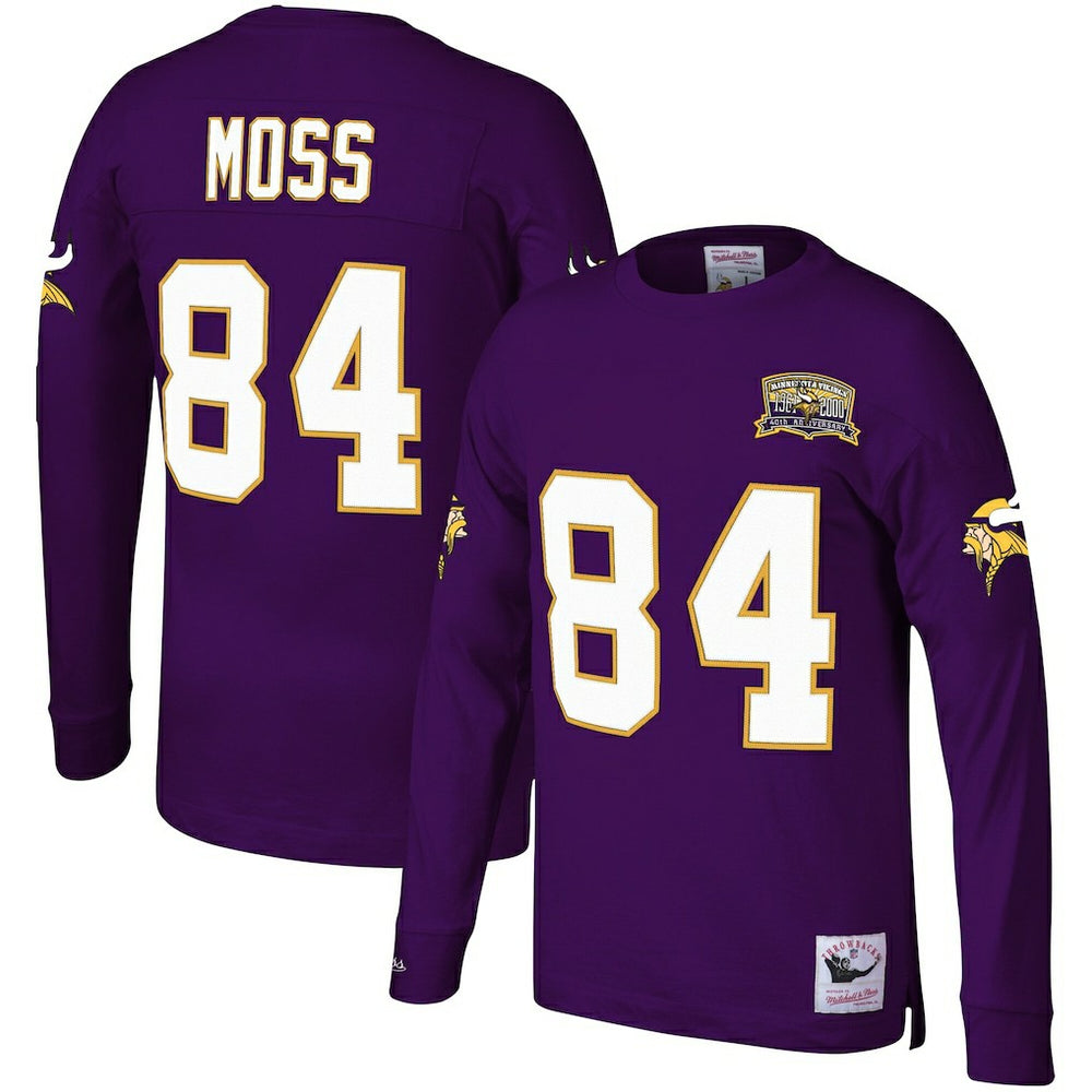 Randy Moss Big & Tall Retired Player Name & Number Long Sleeve Top - Minnesota Vikings Tops