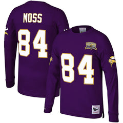 Randy Moss Big & Tall Retired Player Name & Number Long Sleeve Top - Minnesota Vikings Tops