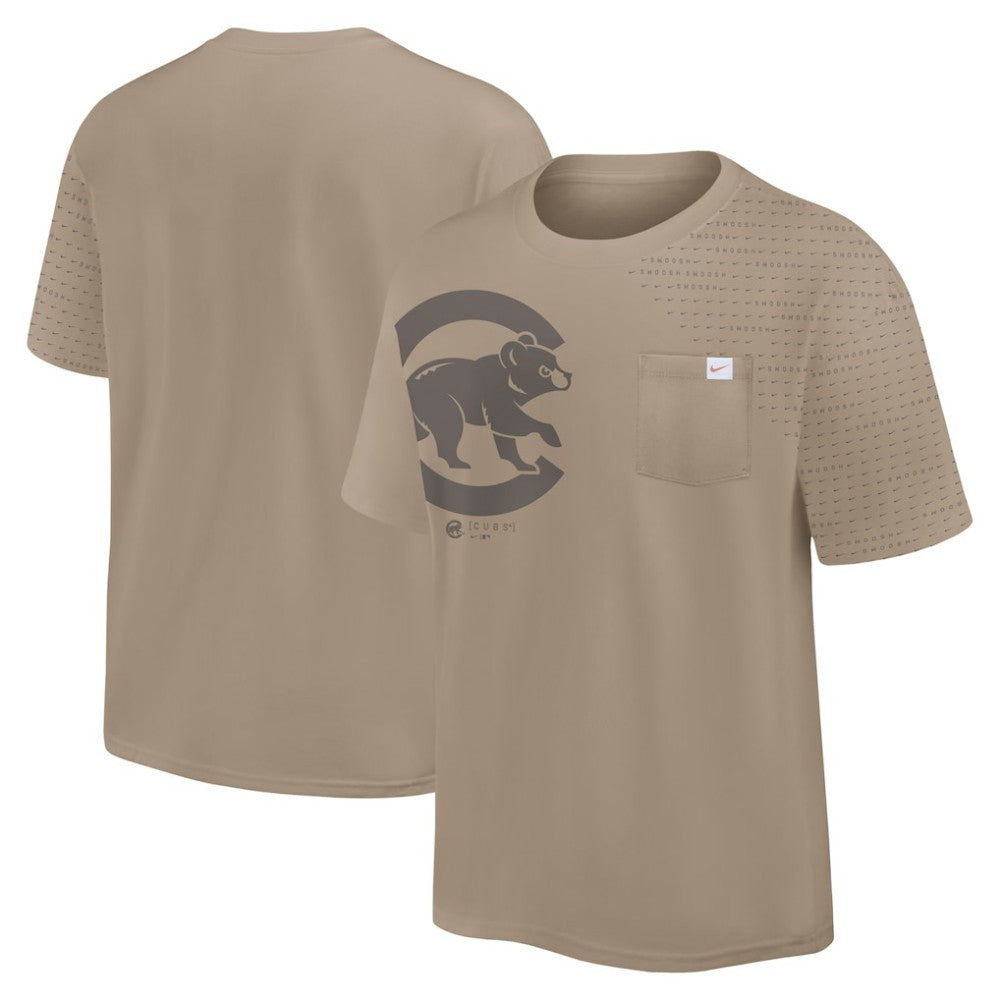 Khaki Chicago Cubs Nike Statement Max90 Pocket T-Shirt
