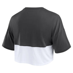 Heather Black/White San Francisco Giants Fanatics Women's Color Split Boxy Cropped T-Shirt