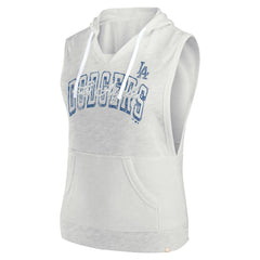 Ash Los Angeles Dodgers Fanatics Women's Lounge Script Sleeveless Pullover Hoodie