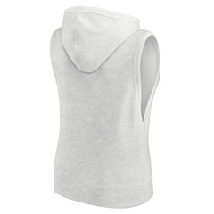 Ash Los Angeles Dodgers Fanatics Women's Lounge Script Sleeveless Pullover Hoodie