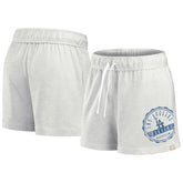 Oatmeal Los Angeles Dodgers Fanatics Women's Oversized Badge Lounge Shorts