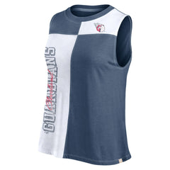 Navy/White Cleveland Guardians Fanatics Women's Color-Block Tank Top