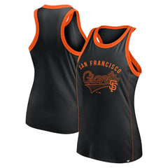Black San Francisco Giants Fanatics Women's Tailsweep Fashion Racerback Rhinestone Tank Top