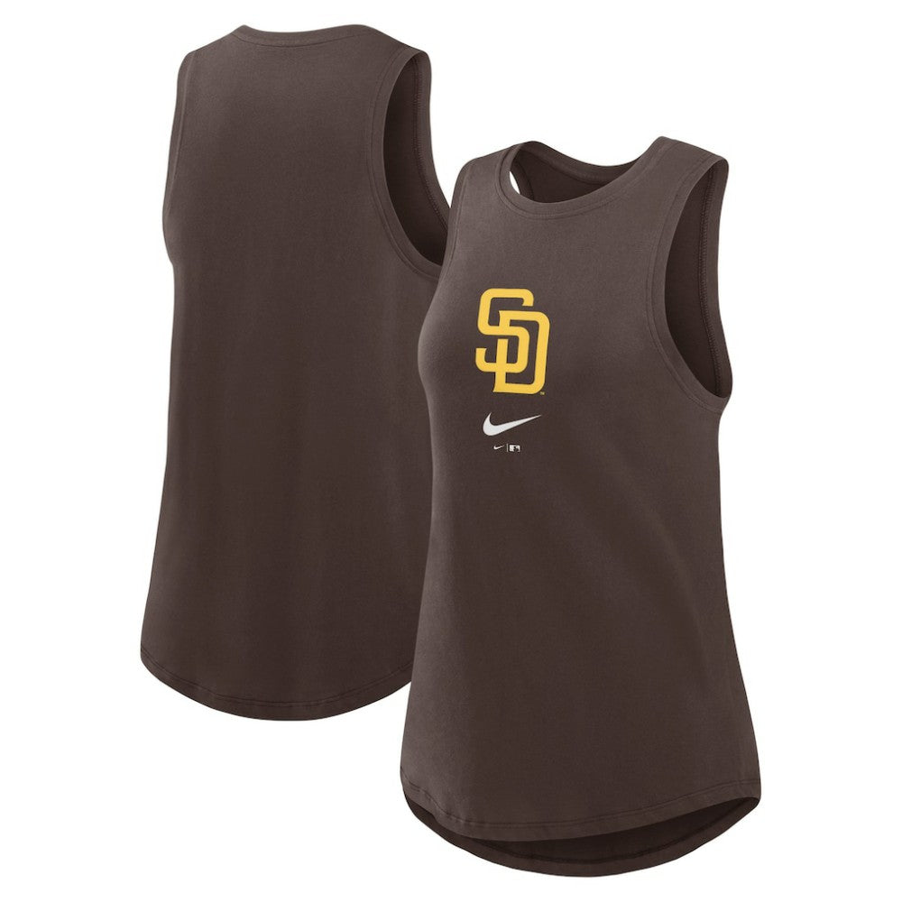 Brown San Diego Padres Nike Women's Legacy Icon High Neck Dri-FIT Tank Top
