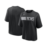 Black Chicago White Sox Nike Women's Knockout Boxy T-Shirt