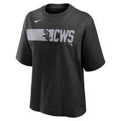 Black Chicago White Sox Nike Women's Knockout Boxy T-Shirt