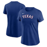 Royal Texas Rangers Nike Women's Wordmark T-Shirt