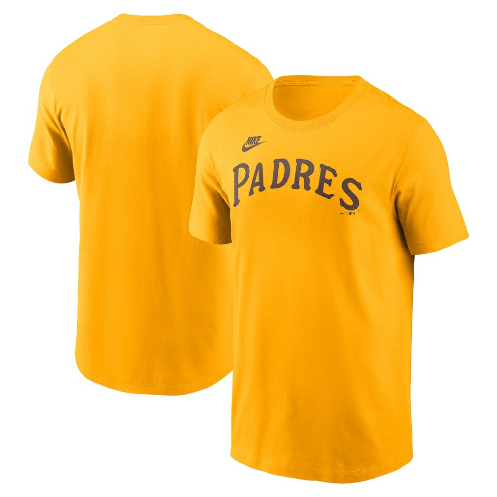 Gold San Diego Padres Nike Cooperstown Collection Wordmark T-Shirt