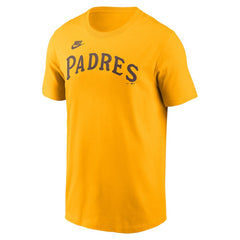 Gold San Diego Padres Nike Cooperstown Collection Wordmark T-Shirt