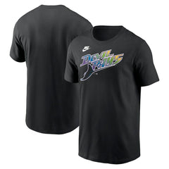 Black Tampa Bay Rays Nike Cooperstown Collection Wordmark T-Shirt