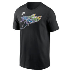 Black Tampa Bay Rays Nike Cooperstown Collection Wordmark T-Shirt